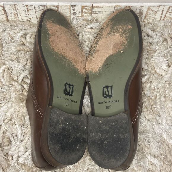 Men BRUNO MAGLI ITALY 10.5 M Brown MONK STRAP SHOES Loafers - Picture 8 of 9